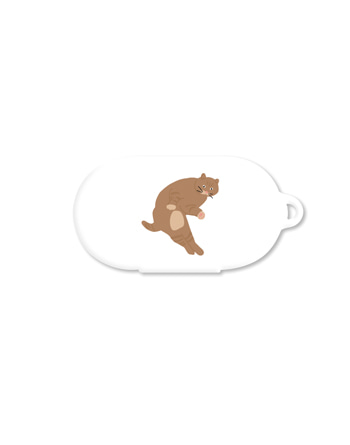 [버즈케이스]볼링 고양이(고리형)-화이트