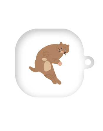 [버즈라이브]볼링 고양이(고리형)-화이트