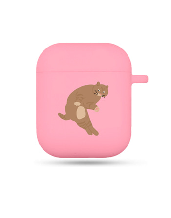 [에어팟1/2]볼링 고양이(고리형)-핑크