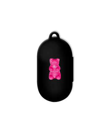 [버즈케이스]핑크 곰돌이(고리형)-블랙